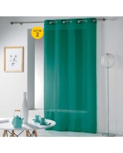Lot de 2 voilages uni 140 x 240 cm étamine Telma Bordeaux