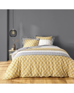 Parure 3 p. 240 x 220 cm polycoton  52 fils Stria Ocre