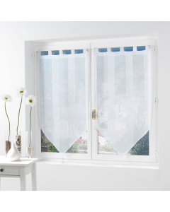 Paire pompon passants 2 x 60 x 90 cm voile sable salina Blanc