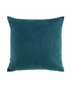 Coussin déhoussable 50 x 50 cm velours cotelé uni casual Pétrole