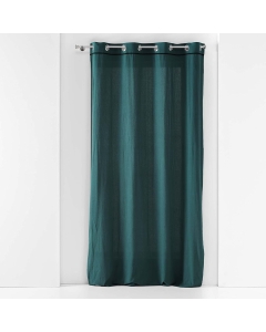 Rideau à oeillets 140 x 240 cm  Coton lavé Linette Pétrole