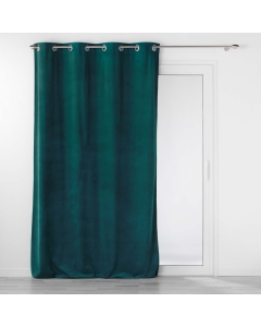 Rideau tamisant à oeillets 140 x 260 cm velours reflief Velouriane Emeraude