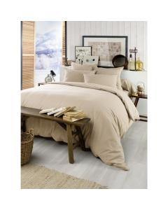 Housse de couette chaude en flanelle 240 x 220 cm Candice Beige