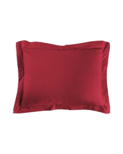 Taie d'oreiller 50 x 70 cm uni 57 fils lina  +point bourdon Marsala