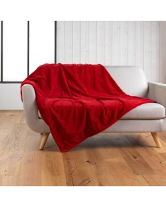 Plaid 180 x 220 cm imitation fourrure Caresse Rouge