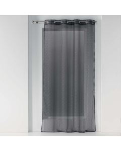 Lot de 2 Voilages 140 x 240 cm pois métallisés Orion Anthracite