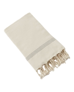 fouta avec franges 100 x 200 cm coton tissé teint ulysse ecume
