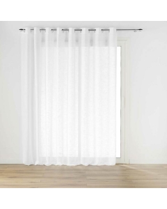 Voilage grande largeur a oeillets 300 x 240 cm effet lin tisse haltona Blanc