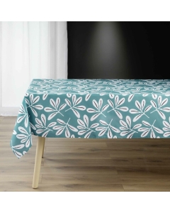 Nappe rectangle 140 x 240 cm microfibre imprimee sandy Bleu