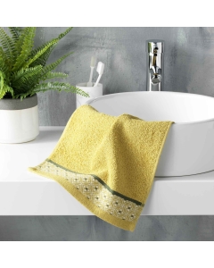Serviette invite 30 x 50 cm eponge unie jacquard belina Miel