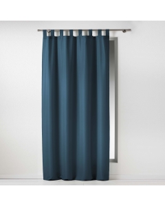 Rideau à passant 140 x 260 cm Polyester Essentiel Bleu marine
