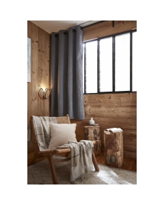 Rideau petite hauteur 140 x 180 cm occultant doublé polaire Bjorn Gris