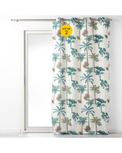Lot de 2 rideaux tamisant 140 x 260 cm Polyester Banany