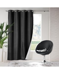 Rideau à œillets isolant thermique Icemount Noir 140 x 260 cm - dos en polyuréthane