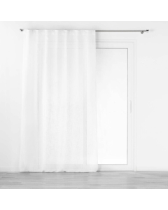 Voilage a passants caches 140 x 240 cm effet lin tisse Haltona Blanc