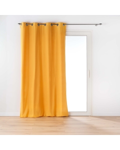 Rideau a oeillets 135 x 260 cm coton recyclé Twily Jaune