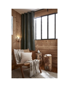 Rideau petite hauteur 140 x 180 cm occultant doublé polaire Bjorn Romarin