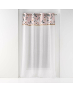 Panneau a oeillets 140 x 240 cm voile sable+top imprime+jute alissia top Rose