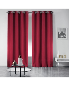 Lot de 2 Rideaux occultants 135x240 cm - Rouge
