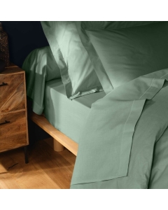 Drap plat 1 pers. 180 x 290 cm coton 57 fils Lina Sauge