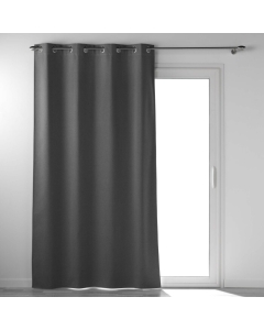 Rideau Lourd a oeillets 135 x 260 cm 100% occultant/chambray Occultiss Anthracite