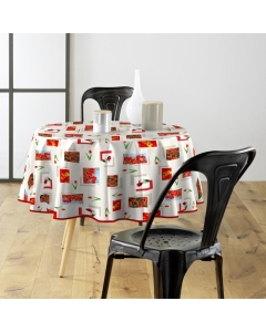Nappe ronde (0) 160 cm pvc photoprint tulipe Sans