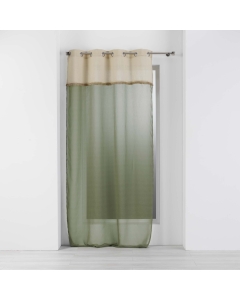 Voilage à oeillets 140 x 240 cm voile sablé + jute Greenybel Vert