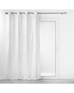 Rideau a oeillets 140 x 260 cm jacquard Floriss Blanc