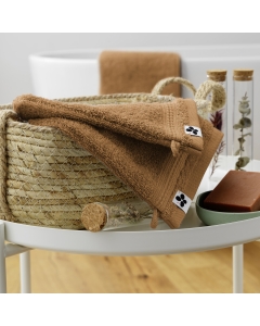 Lot de 2 gants 15 x 21 cm éponge unie garance camel Marron
