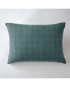 Taie d'oreiller gaze de coton tissée  50 x 70 cm Gaia Match Bleu canard