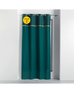 Lot de 2 rideaux tamisants à oeillets 140 x 240 cm 100% coton Artchic bleu