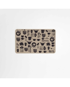 Tapis rectangle 45 x 75 cm tisse imprime kitchen Sans