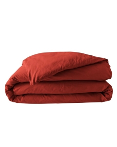 Housse de couette 2 personnes 260 x 240 cm percale de coton 78 fils Tomette