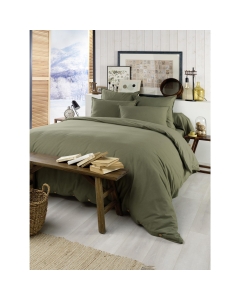 Housse de couette flanelle 200 x 200 cm candice romarin Kaki