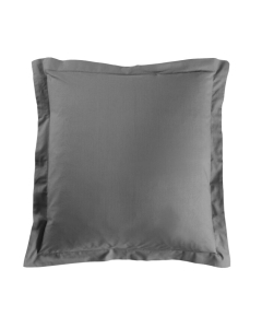 Taie d'oreiller 63 x 63 cm uni 57 fils lina  +point bourdon Anthracite