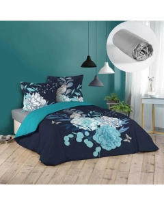 Pack housse de couette 220x240 cm Siffloti + drap housse 140x190 Gris