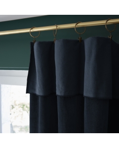 Rideau ajustable + 8 anneaux pince  140 x 270 cm velours de coton césar minuit Bleu foncé