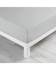 Drap housse 2 personnes 140 x 190 x 30 cm coton bio Biolina Gris