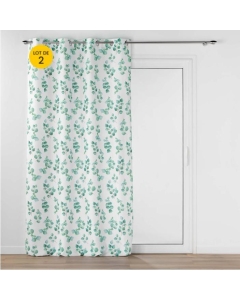 Lot de 2 Rideaux a oeillets 140 x 260 cm polyester imprime Leandre