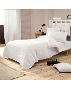 Housse de couette gaze de coton Bio 140x200 cm 1 personne Blanc