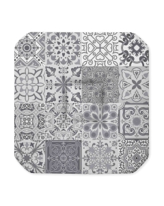 Galette 4 rabats 36 x 36 x 3.5 cm polyester imprime persane Gris