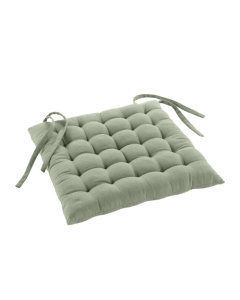 Assise matelassee 38 x 38 cm coton/polyester recycle grs twily Sauge