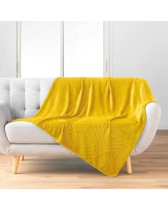 Plaid 125 x 150 cm flanelle relief unie nelia Jaune