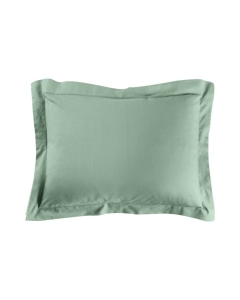 Taie d'oreiller 50 x 70 cm uni 57 fils lina  +point bourdon Sauge