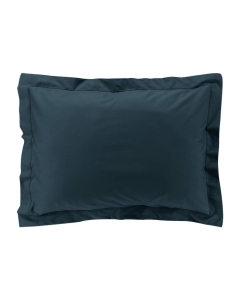 Taie d'oreiller vp 50 x 70 cm percale uni 78 fils percaline  +p bourdon Bleu Nuit