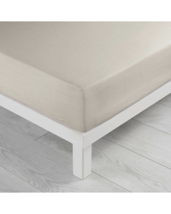 Drap housse 2 personnes 160 x 200 cm microfibre unie oscar Naturel