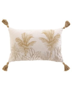 Coussin dehous. compr. pompons 30 x 50 cm coton/polyester imprime dune des place Sans