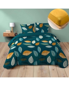 Pack housse de couette 240 x 220 cm Olympie + DH 140 x 190 cm Curry