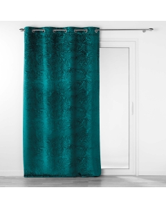 Rideau occutant 140 x 240 cm en velours relief Analia Pétrole