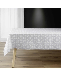Nappe rectangle 140 x 240 cm polycoton imprime effet lin callis Sans
